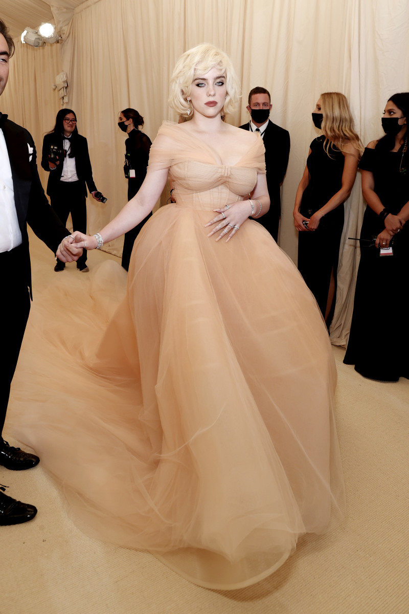 Billie Eilish in Oscar de la Renta. Photograph by Arturo Holmes/Getty Images